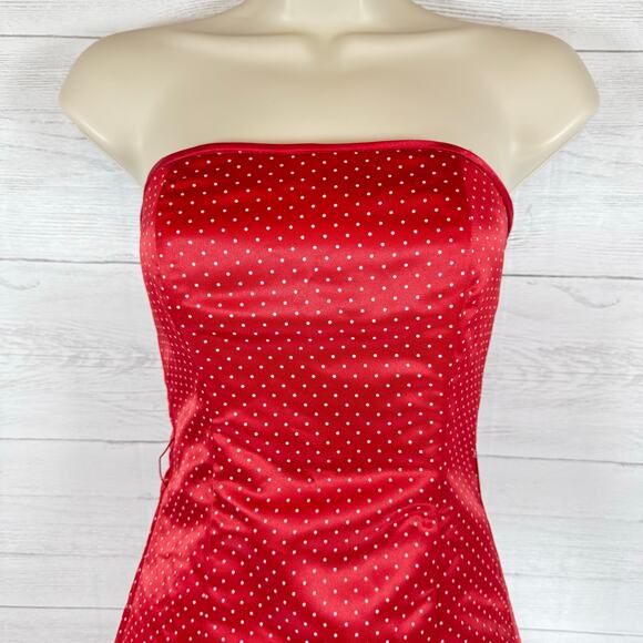 VTG Gunne Sax red polka dot Women dress size 1 retro romantic prom coquette gala - Picture 3 of 14